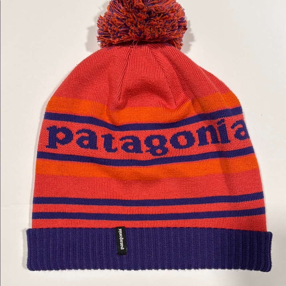 Patagonia Pink Orange and Purple knit hat